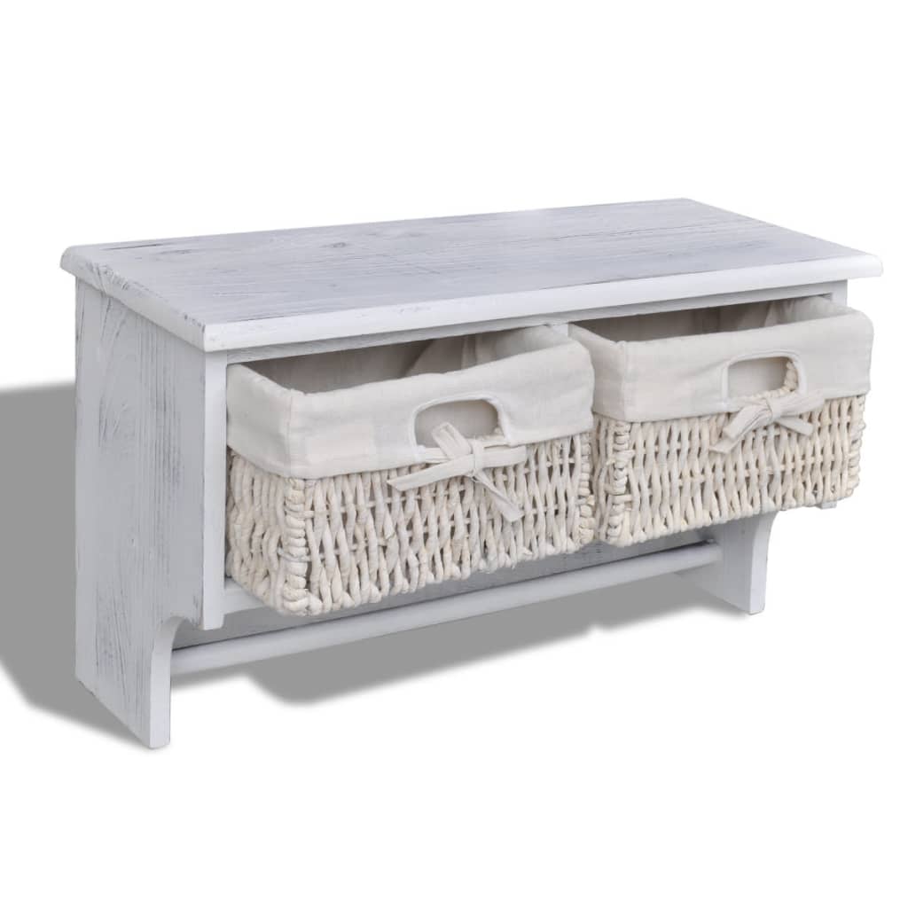 Wall shelf, white, 60x23.5x33cm, paulownia wood