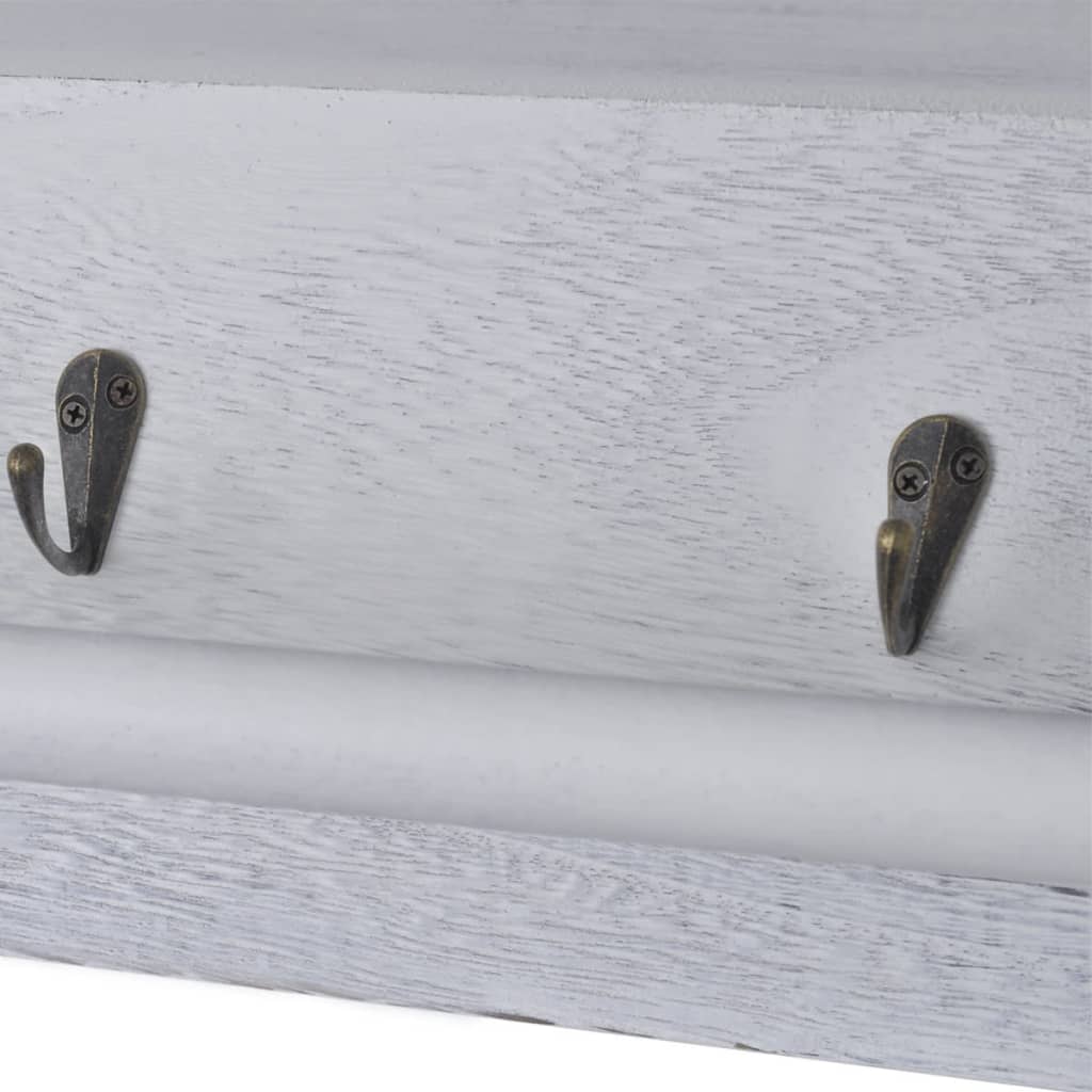 Wall shelf, white, 60x23.5x33cm, paulownia wood