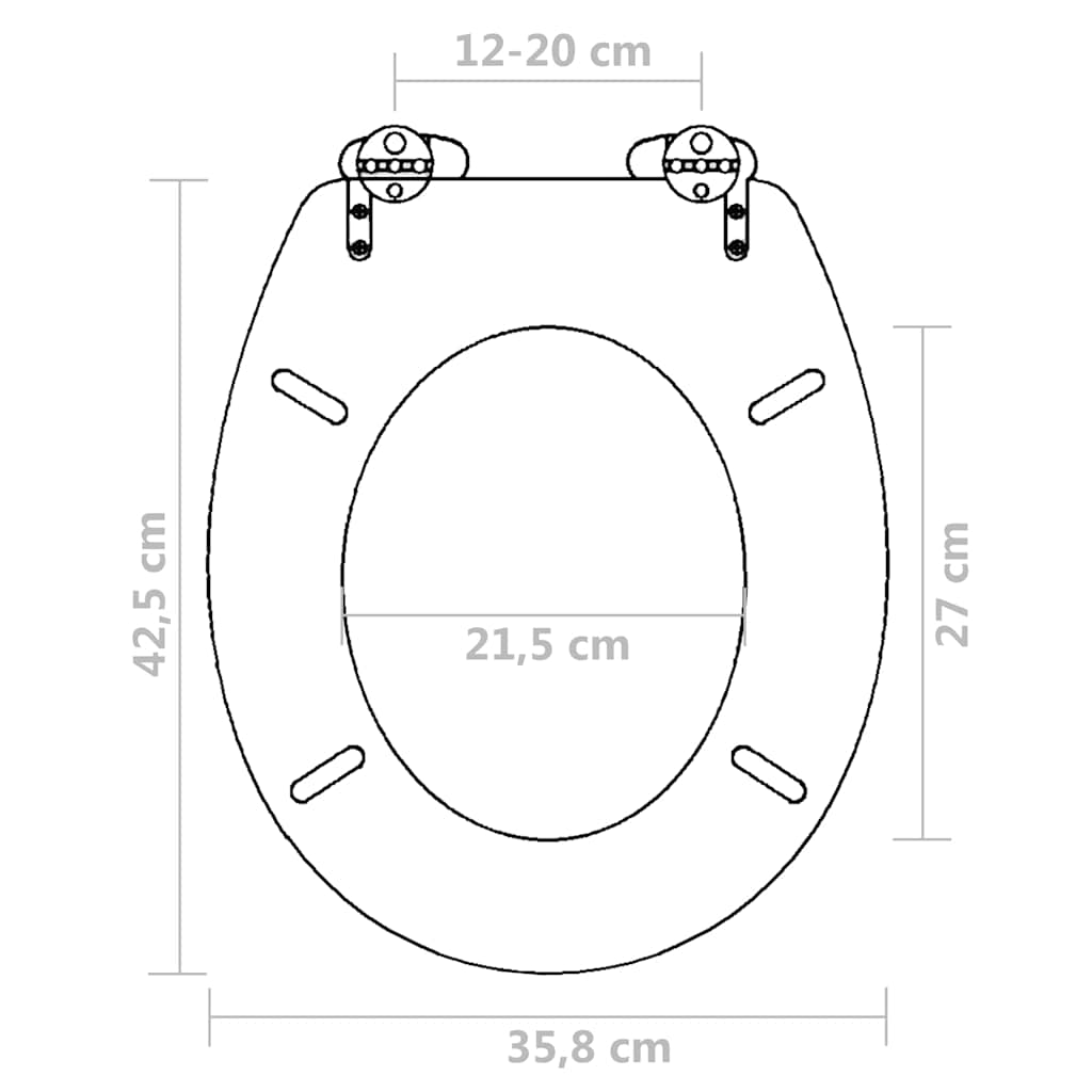 WC sēdplāksne ar lēni aizveramu vāku, melna, MDF, vienkāršs dizains.