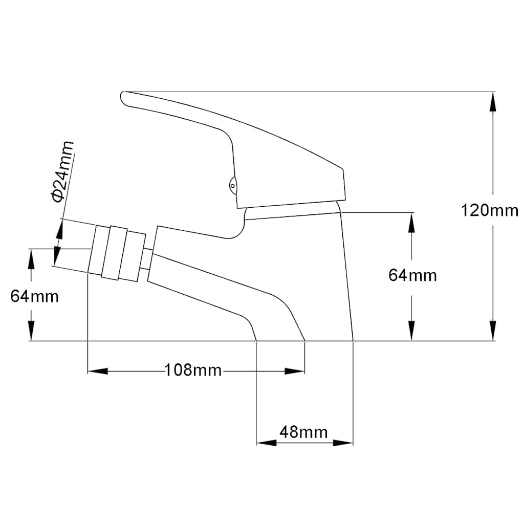 Bathroom bidet mixer, chrome