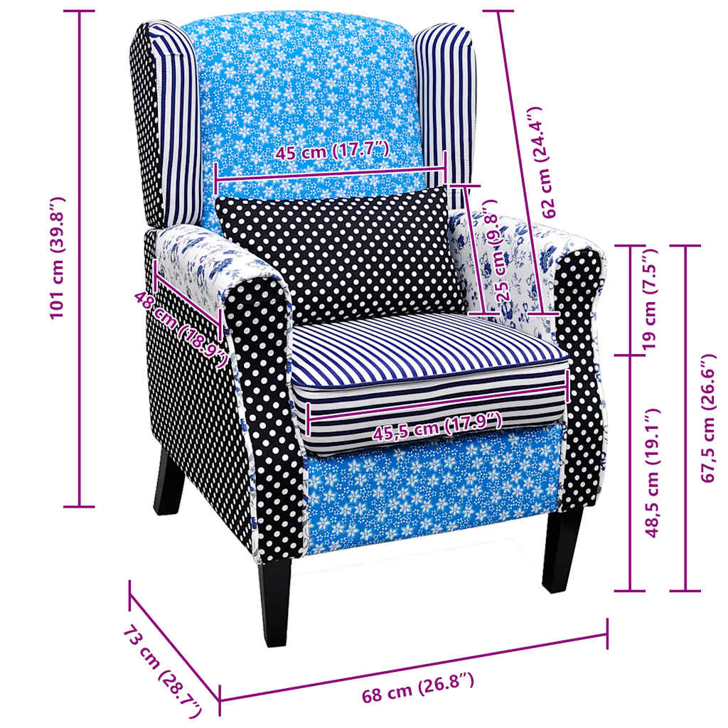 Krėslas, skiautinio dizainas, audinys