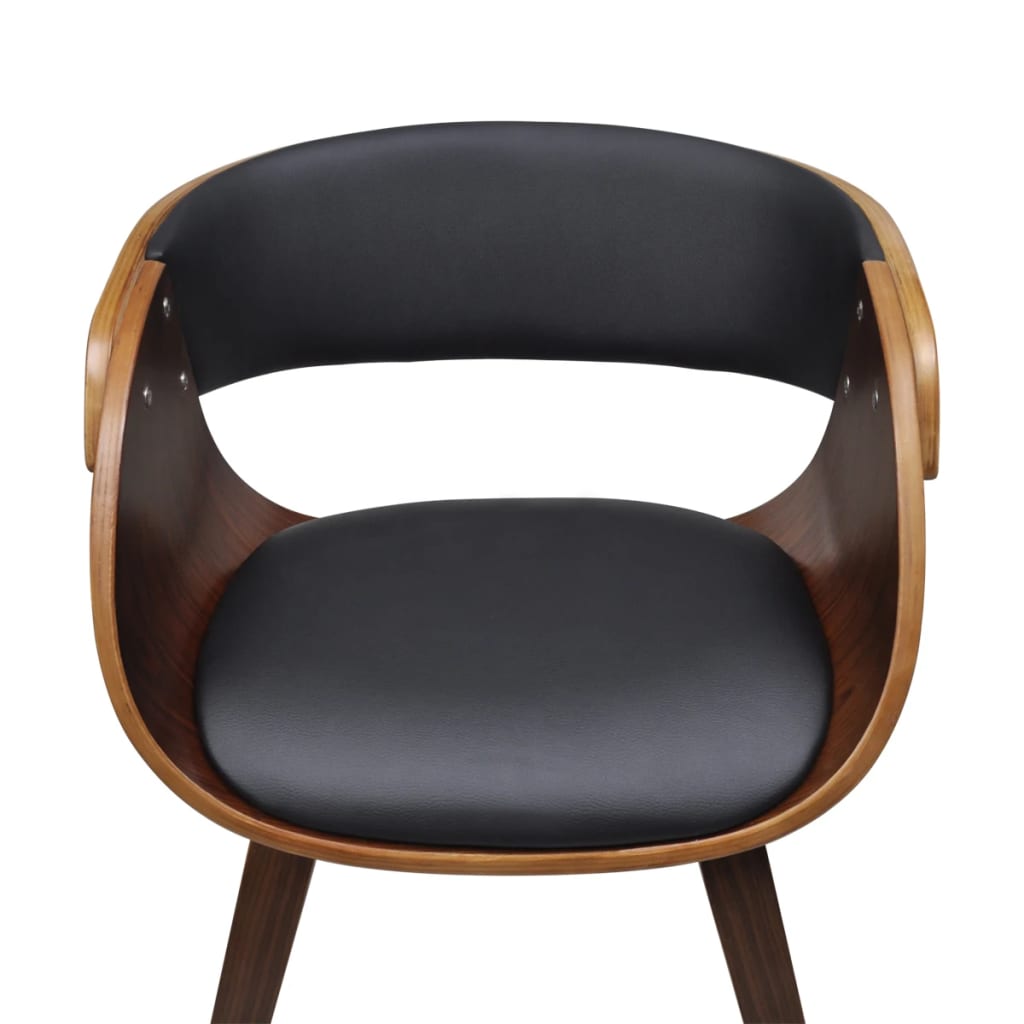 Dining chairs, 4 pcs., brown, bent wood and artificial leather