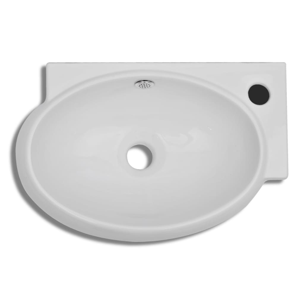 Ceramic basin, white