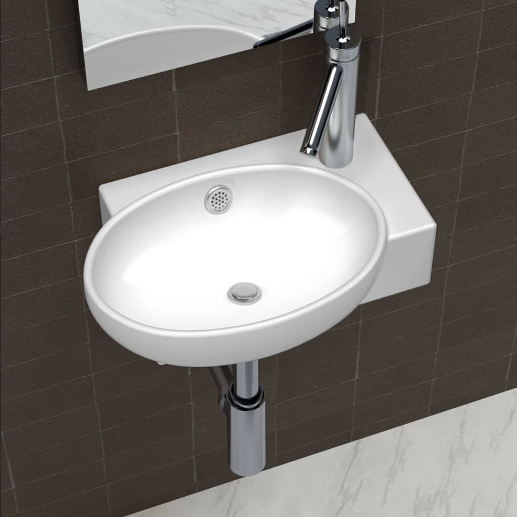 Ceramic basin, white