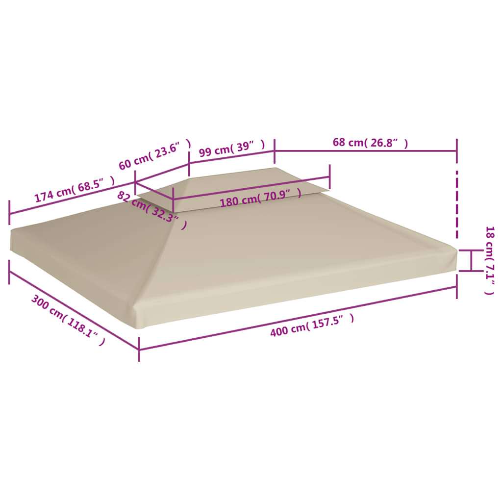 Rezerves lapotnes pārsegs, smilšu, 310g/m², 3x4m