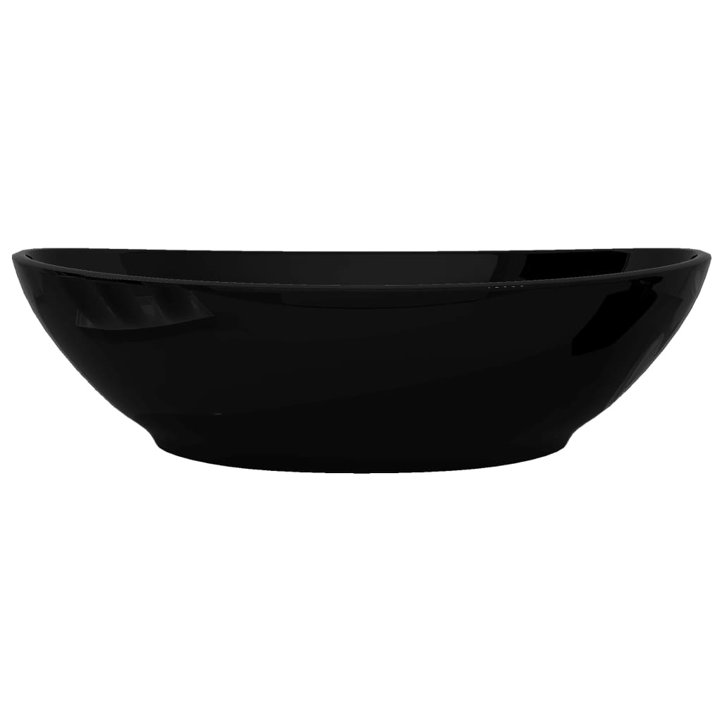 Ceramic Basin, Oval Sink, Black, 40 x 33 cm
