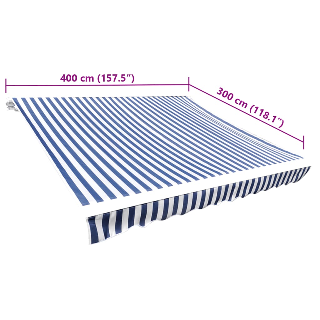 Awning top, blue and white, 4x3m (frame not included)
