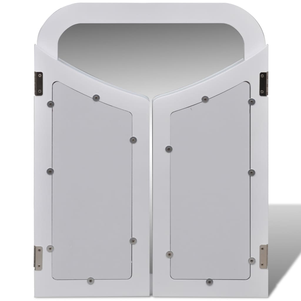 Dressing table 3-in-1, with mirror and stool, 2 drawers, white