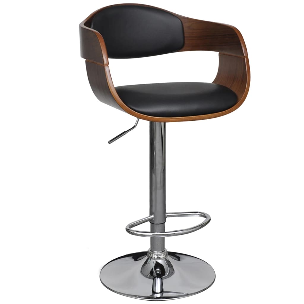 Bar stool, bentwood and faux leather