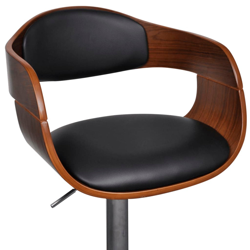 Bar stool, bentwood and faux leather