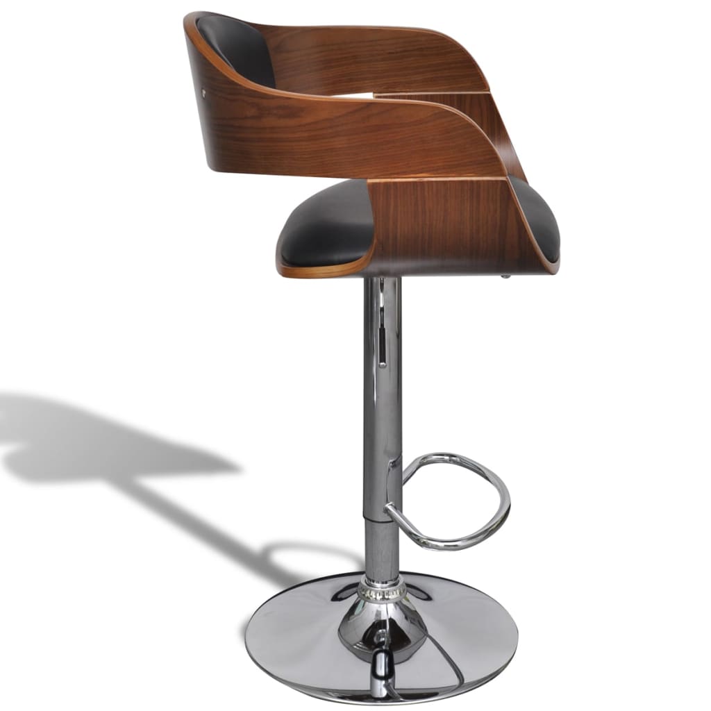 Bar stool, bentwood and faux leather