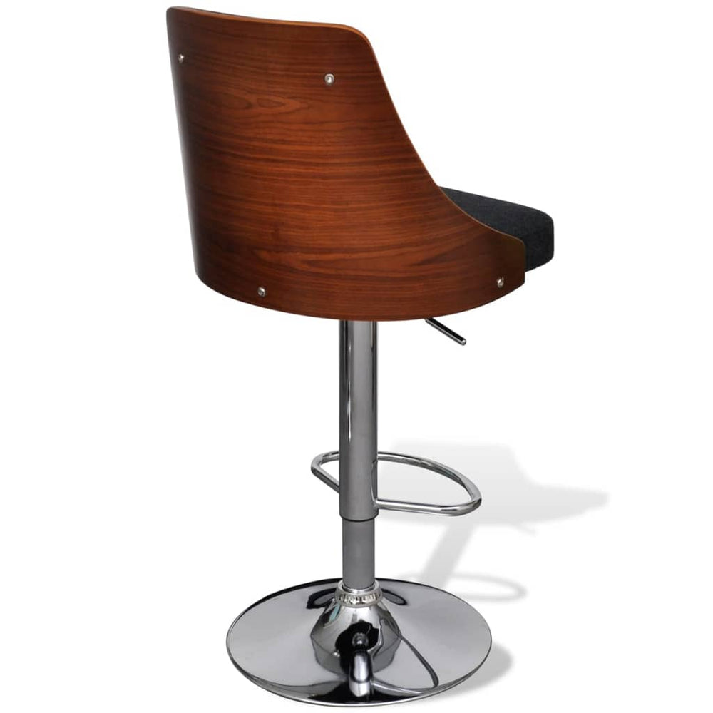 Bar stools, 2 pcs, bentwood and fabric