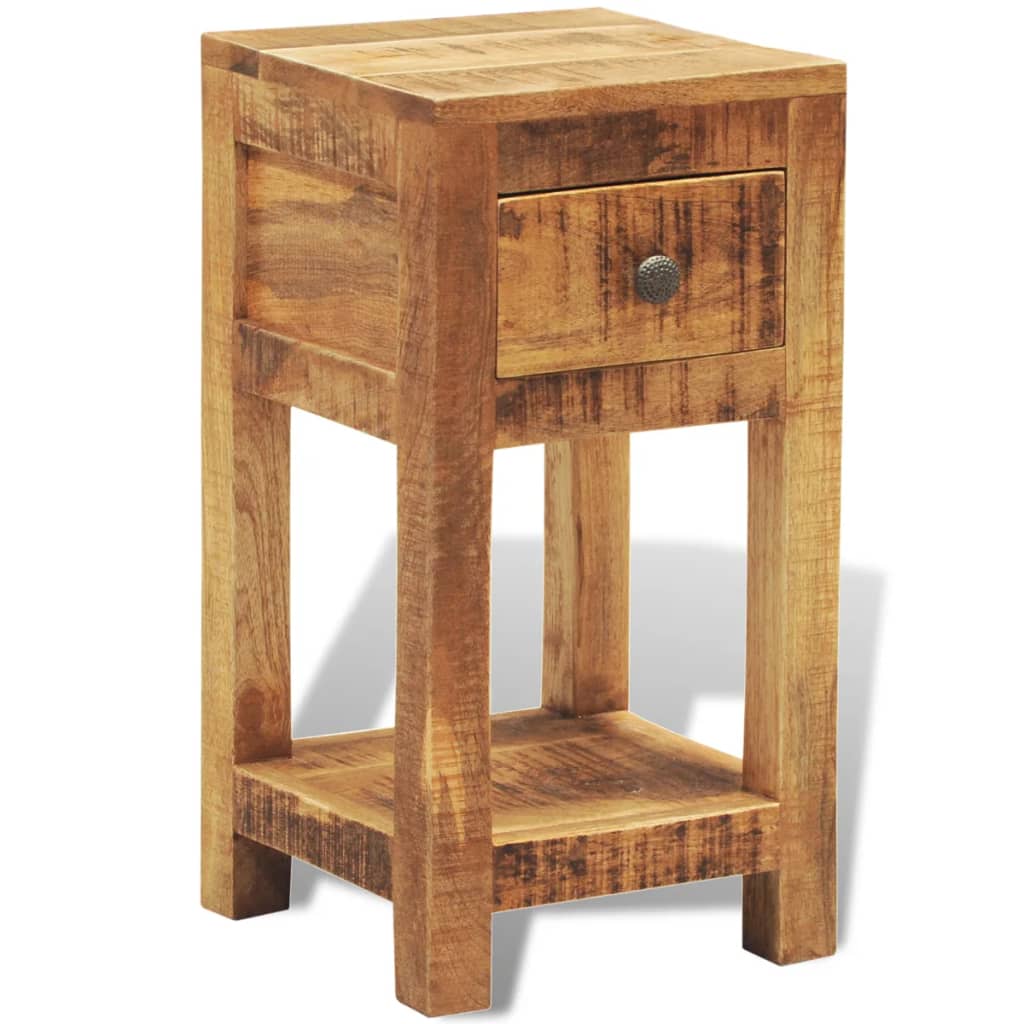 Bedside table with 1 drawer, solid mango wood