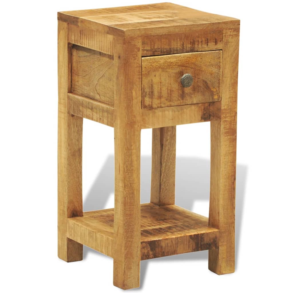 Bedside table with 1 drawer, solid mango wood