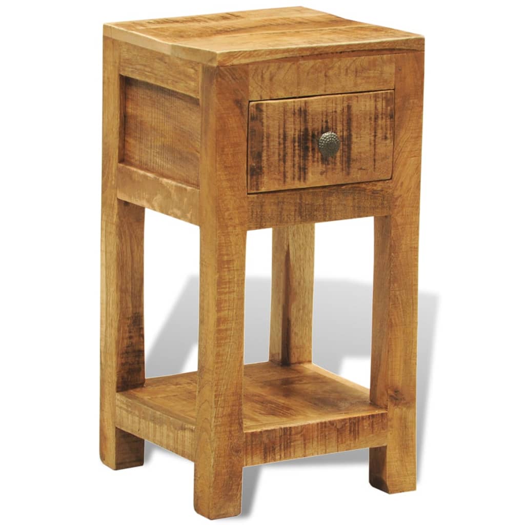 Bedside table with 1 drawer, solid mango wood