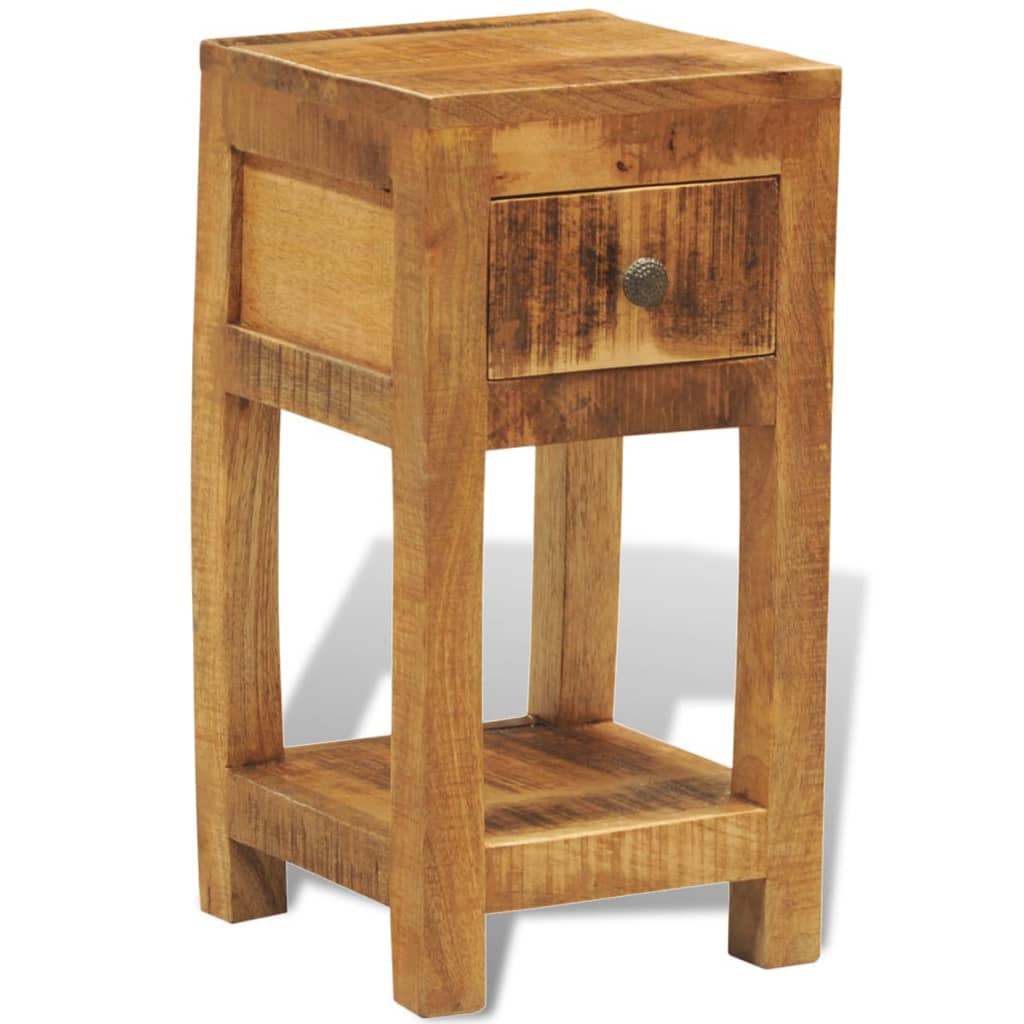 Bedside table with 1 drawer, solid mango wood