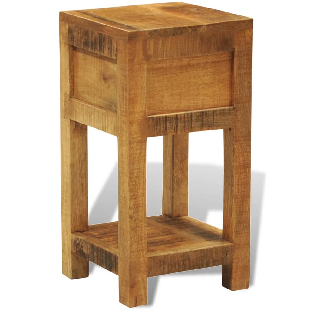 Bedside table with 1 drawer, solid mango wood