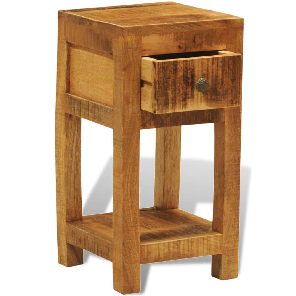 Bedside table with 1 drawer, solid mango wood