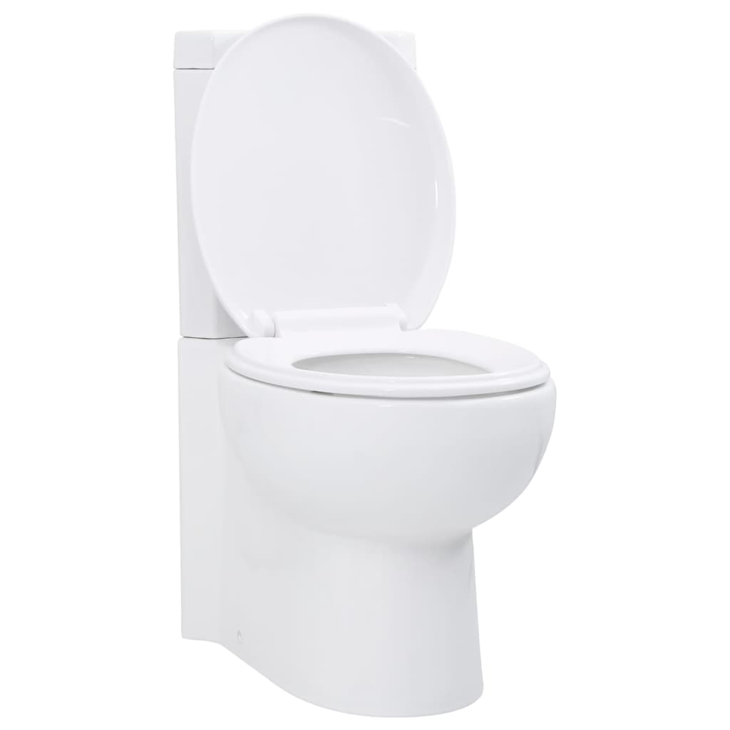 Corner bathroom toilet, white, ceramic