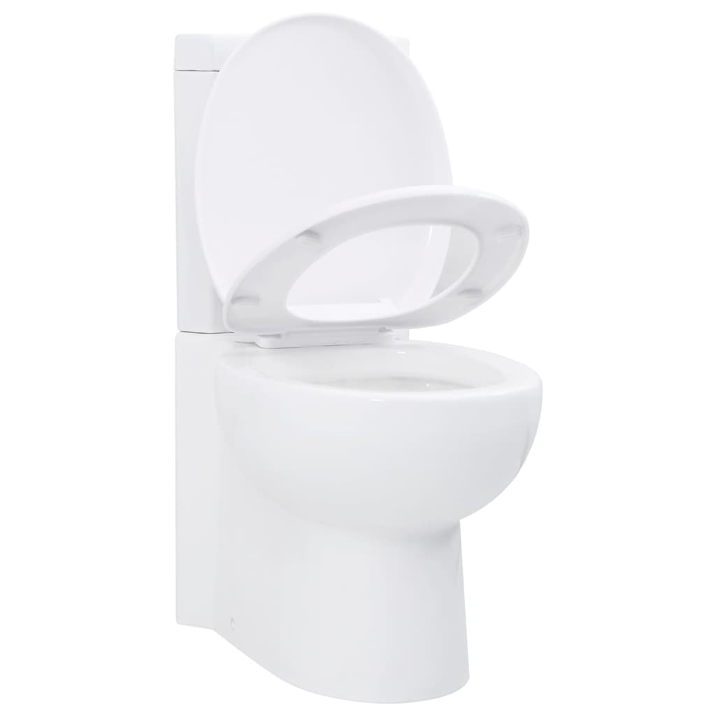 Corner bathroom toilet, white, ceramic