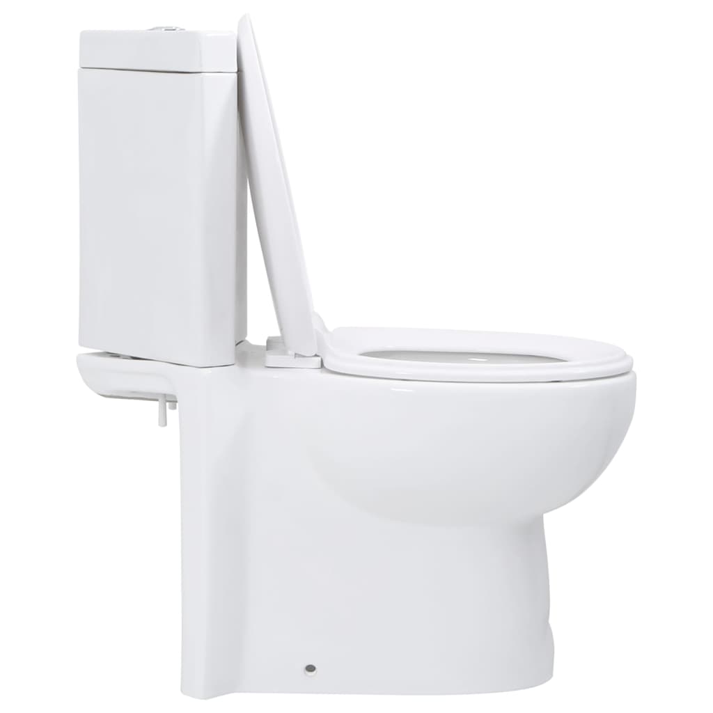 Corner bathroom toilet, white, ceramic