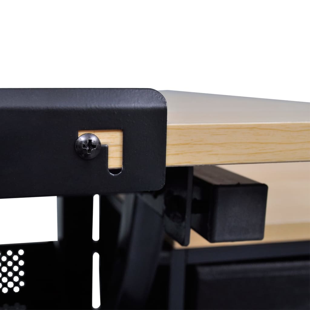 Drafting Table with Three Drawers, Tilting Top, and Stool
