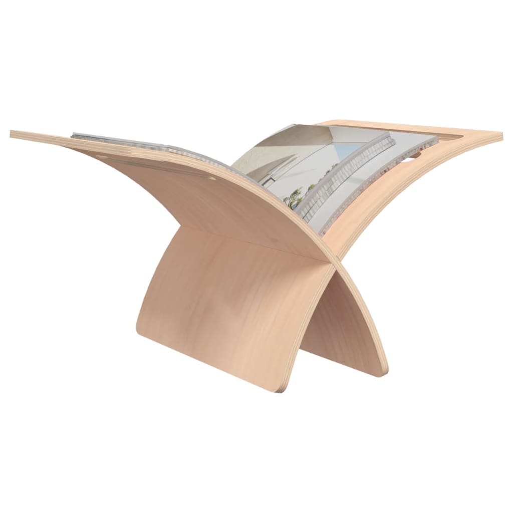Wooden magazine rack, natural, free-standing