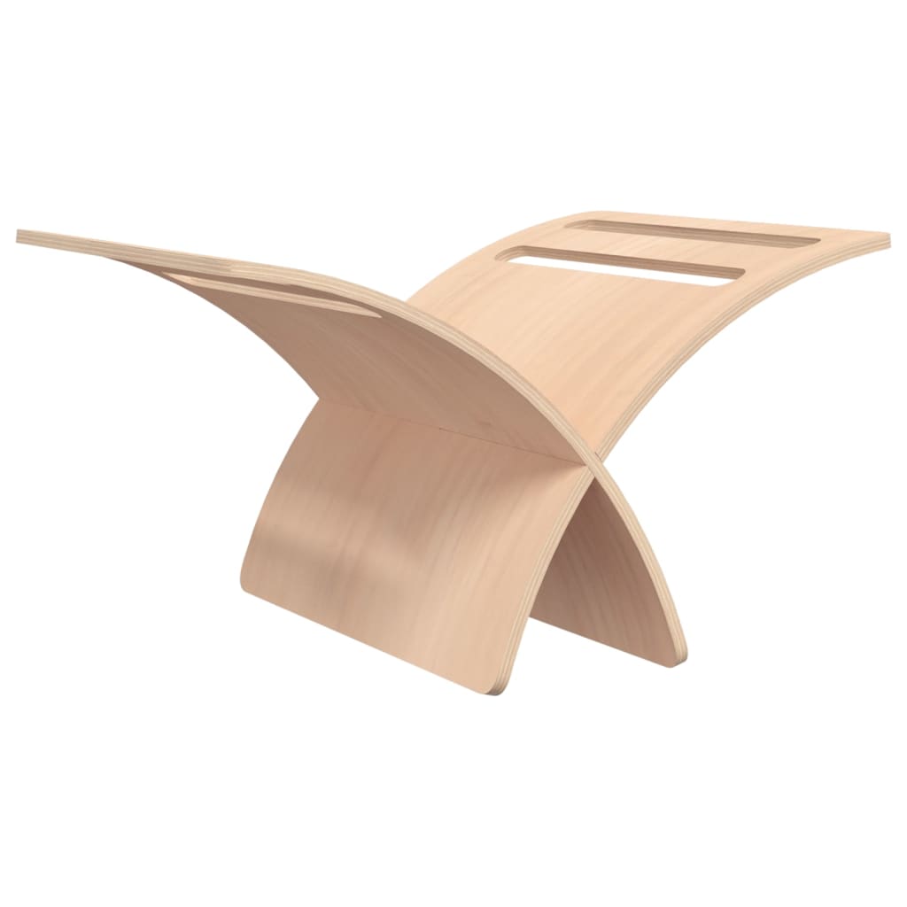 Wooden magazine rack, natural, free-standing
