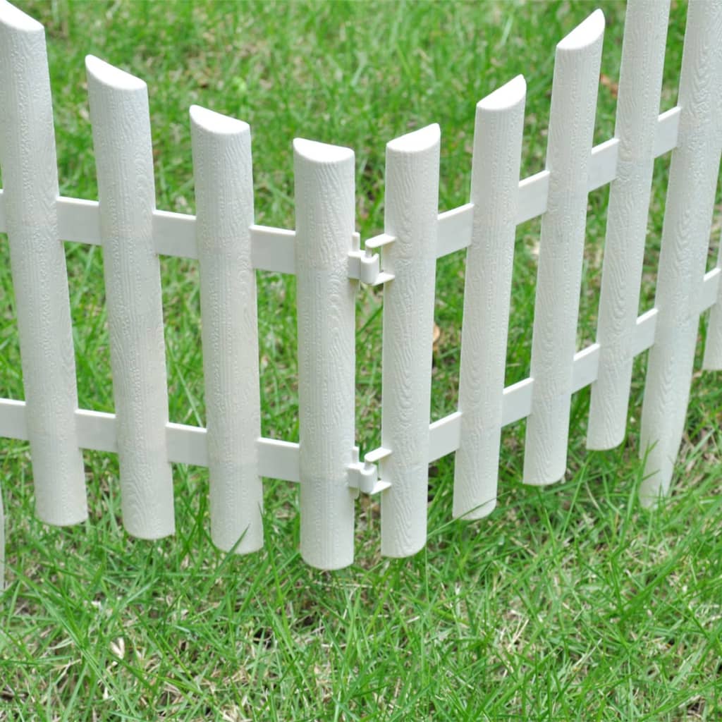 Lawn edging, 17 pcs./10m, white
