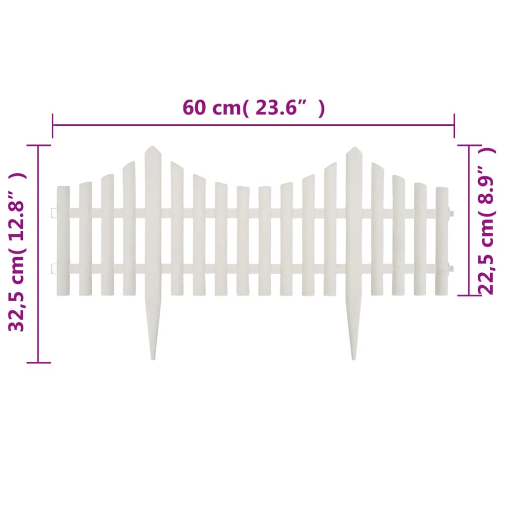 Lawn edging, 17 pcs./10m, white