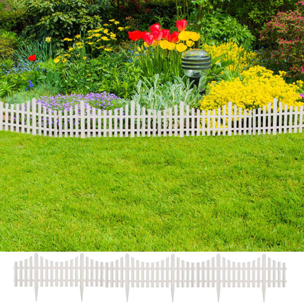 Lawn edging, 17 pcs./10m, white