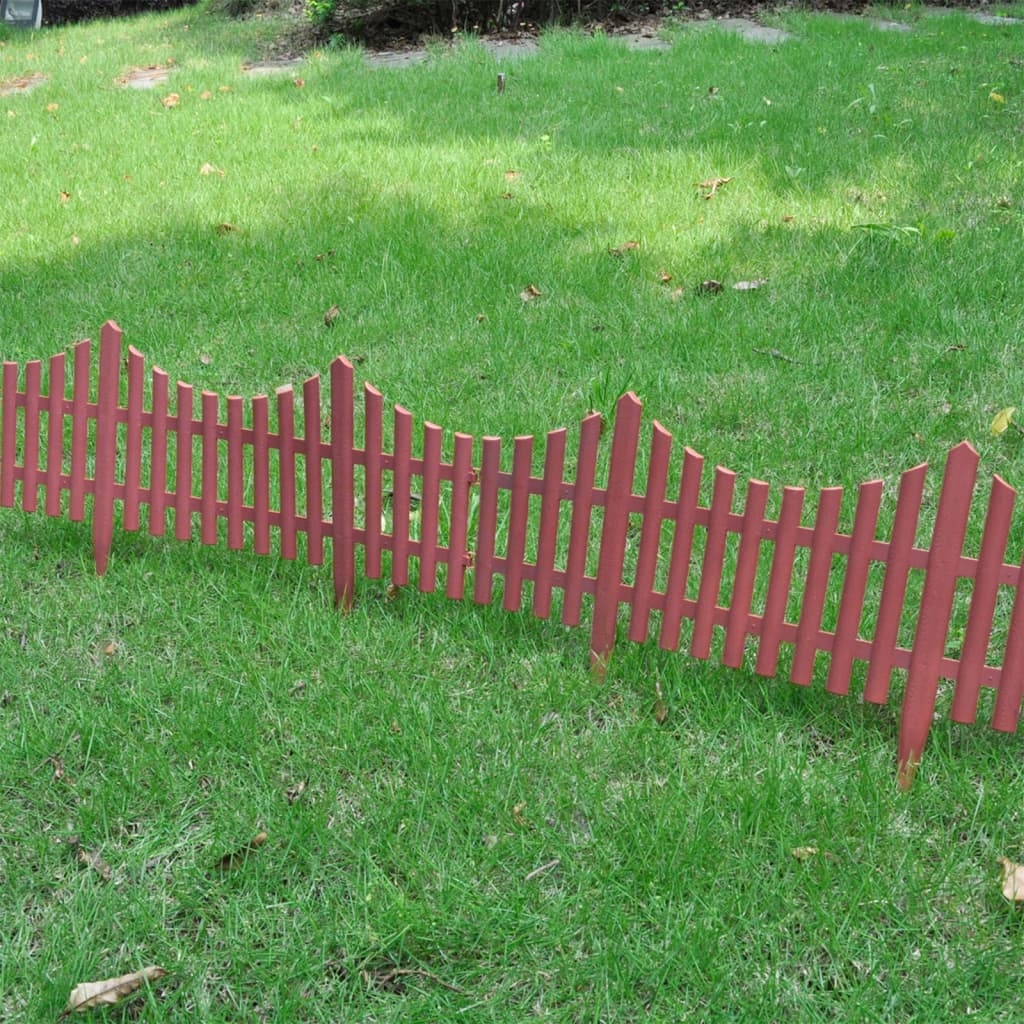 Lawn edging, 17 pcs., brown, 10m