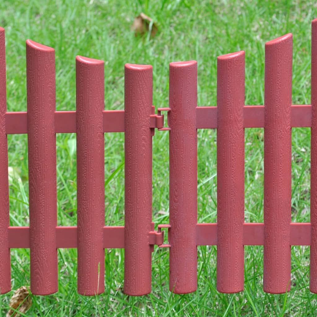 Lawn edging, 17 pcs., brown, 10m