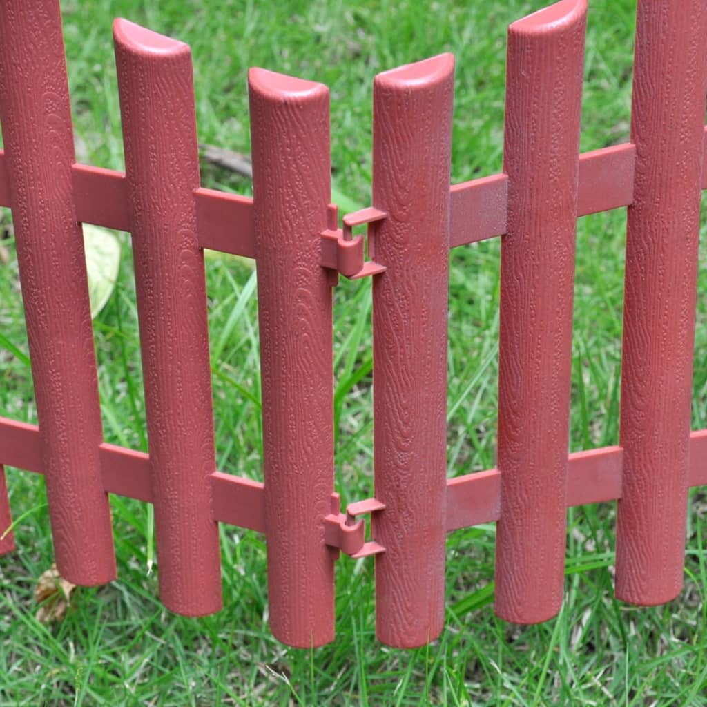 Lawn edging, 17 pcs., brown, 10m