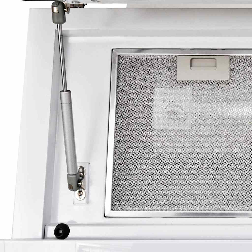 Cooker hood, tempered glass, white, 600 mm