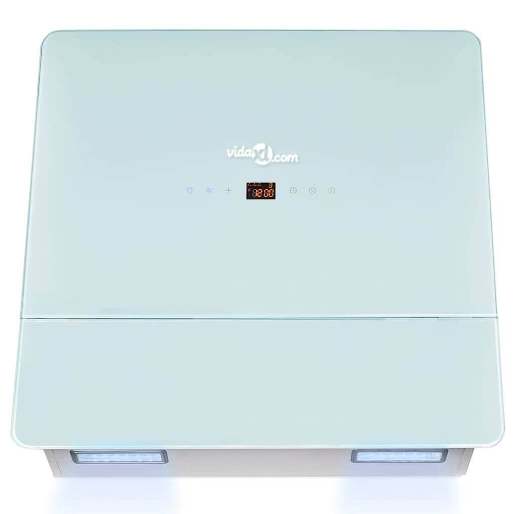 Cooker hood, tempered glass, white, 600 mm