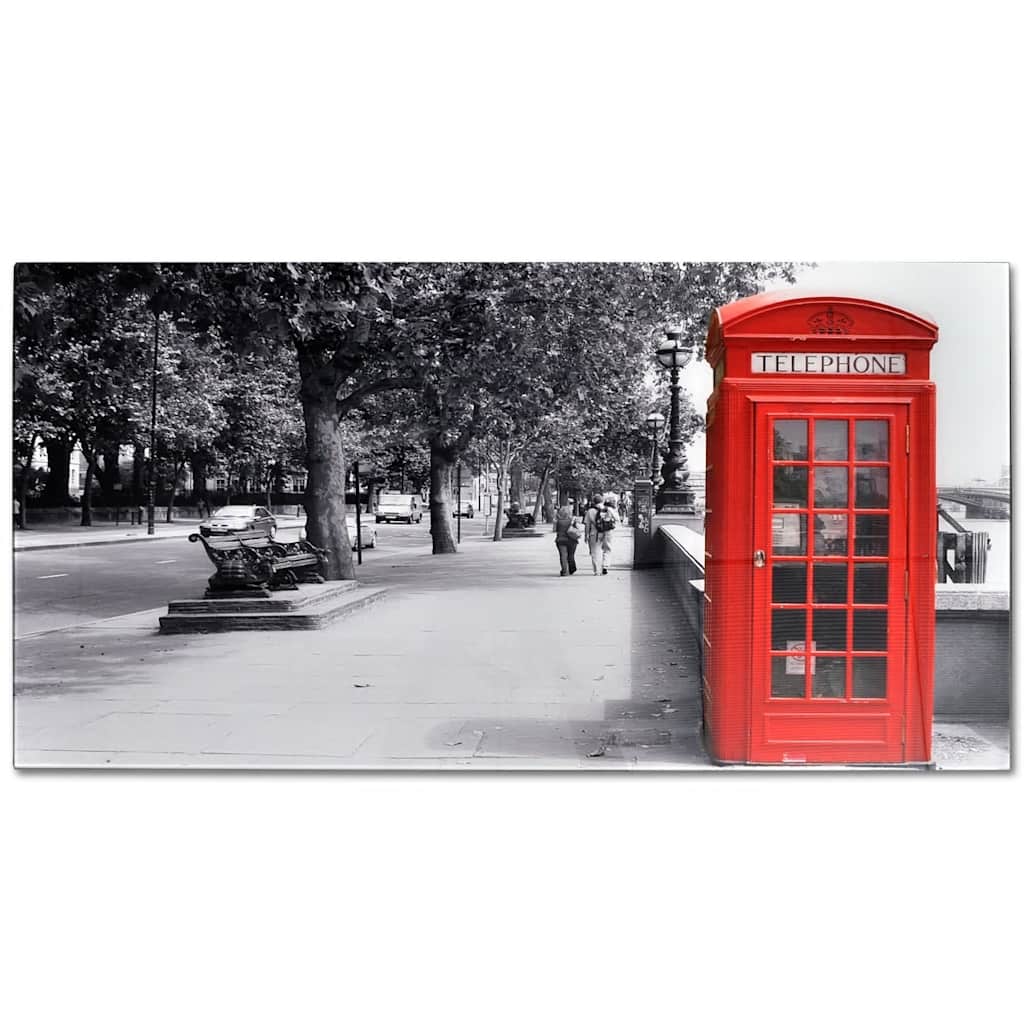 Coffee table with a telephone booth imitation, glass tabletop