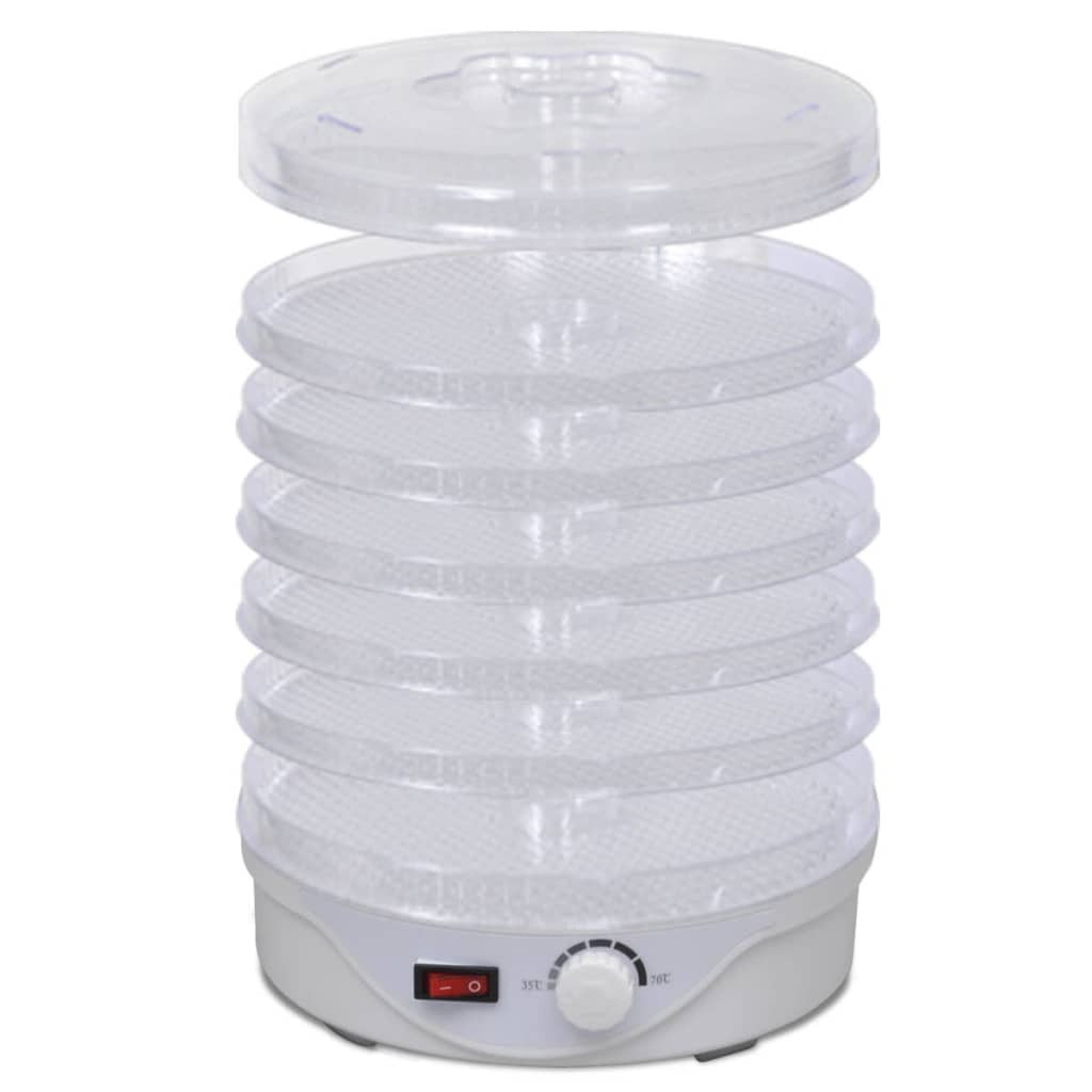Food dehydrator with 6 stackable trays, round