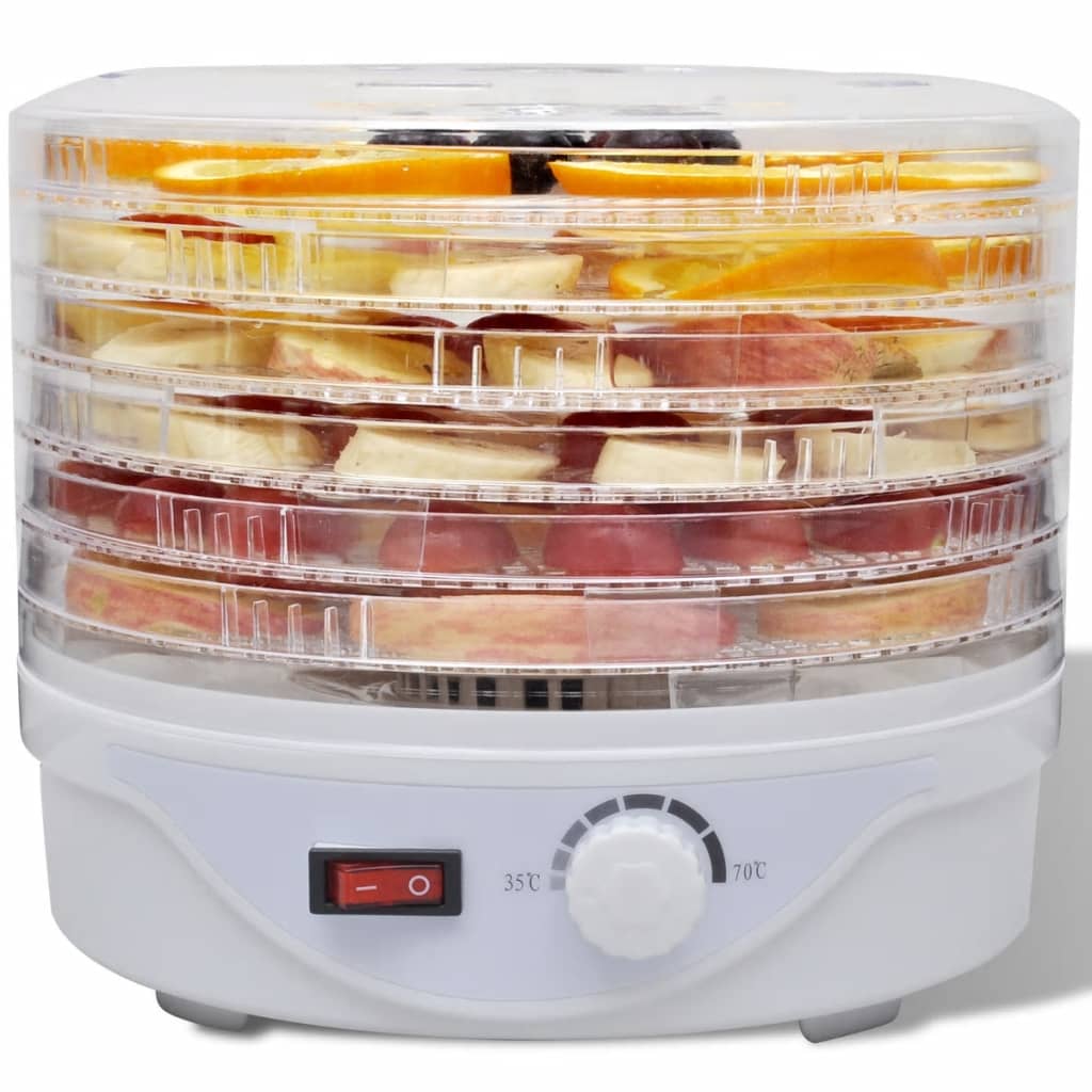 Food dehydrator with 6 stackable trays, round
