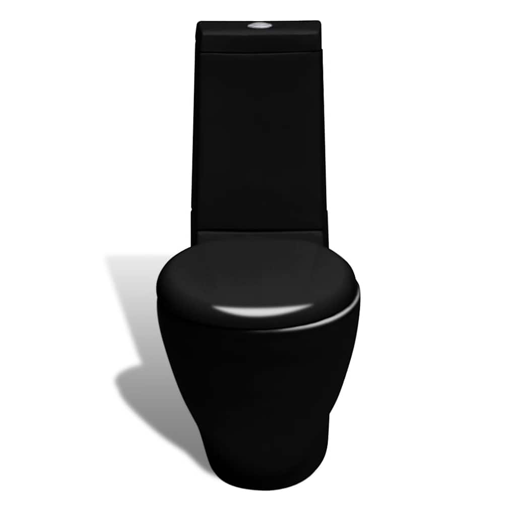 Toilet and bidet set, black, ceramic
