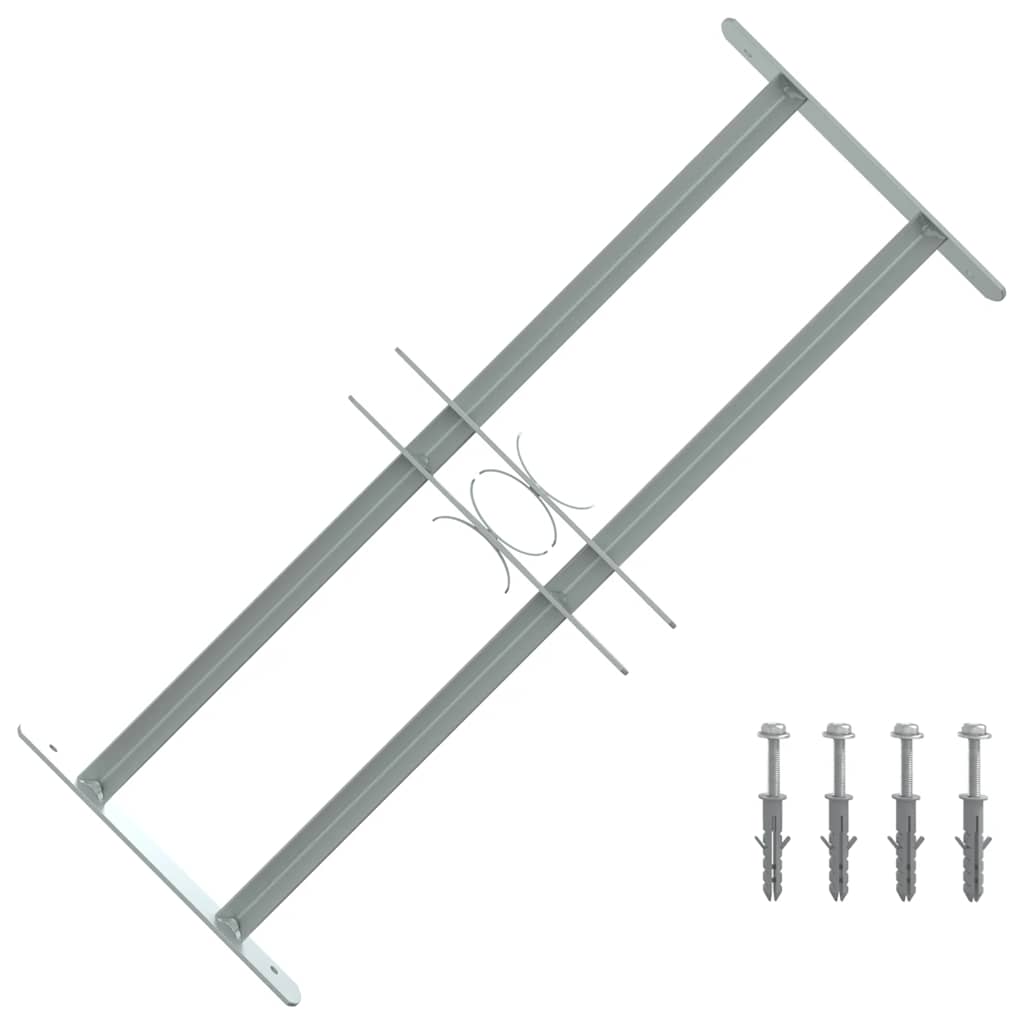 Reguliuojama apsauginė grotelė langams su 2 skersiniais, 500-650mm