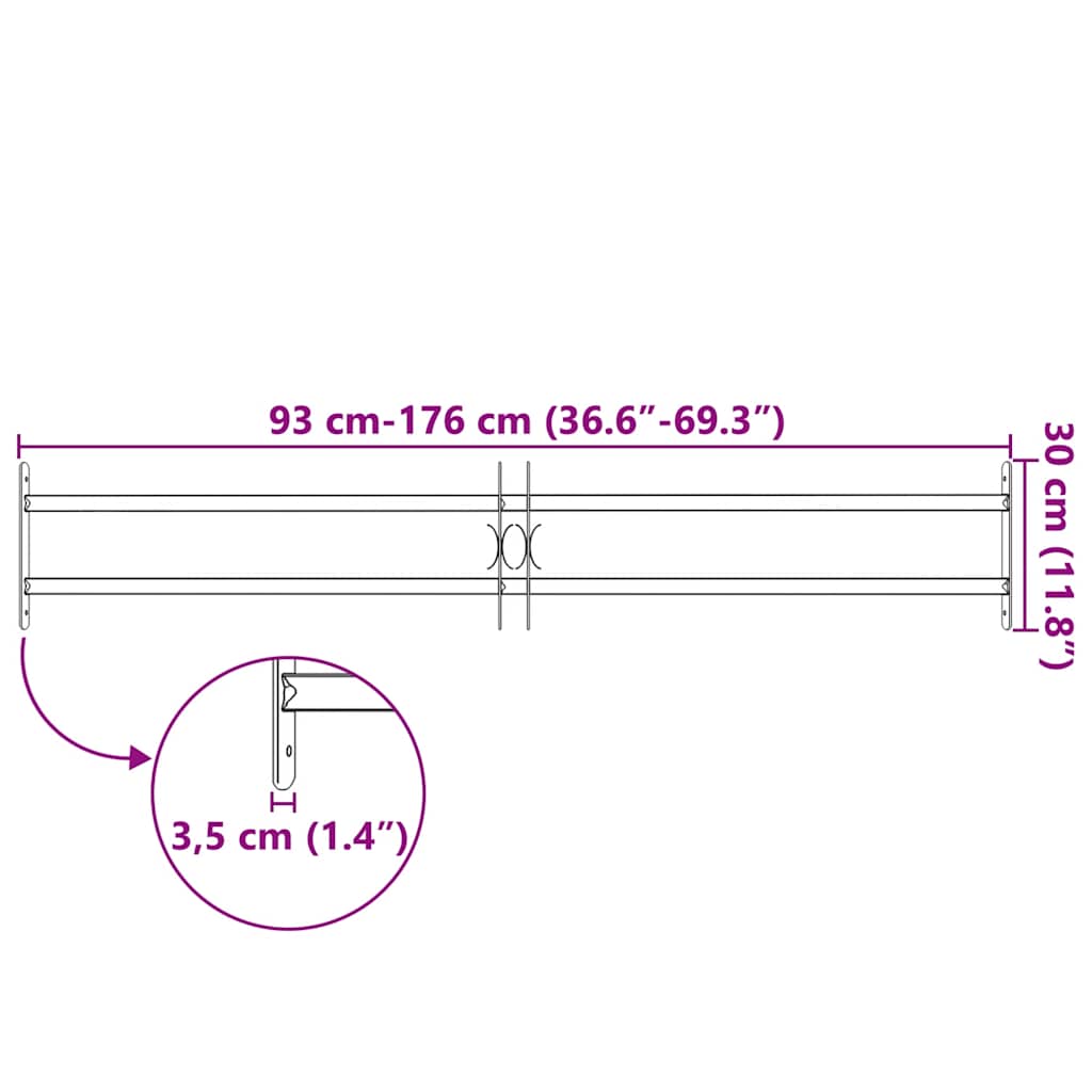 Reguliuojama apsauginė grotelė langams su 2 skersiniais, 1000-1500mm