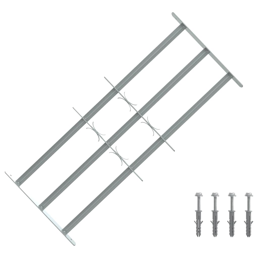 Regulējams drošības režģis logiem ar 3 šķērsstieņiem, 700-1050mm