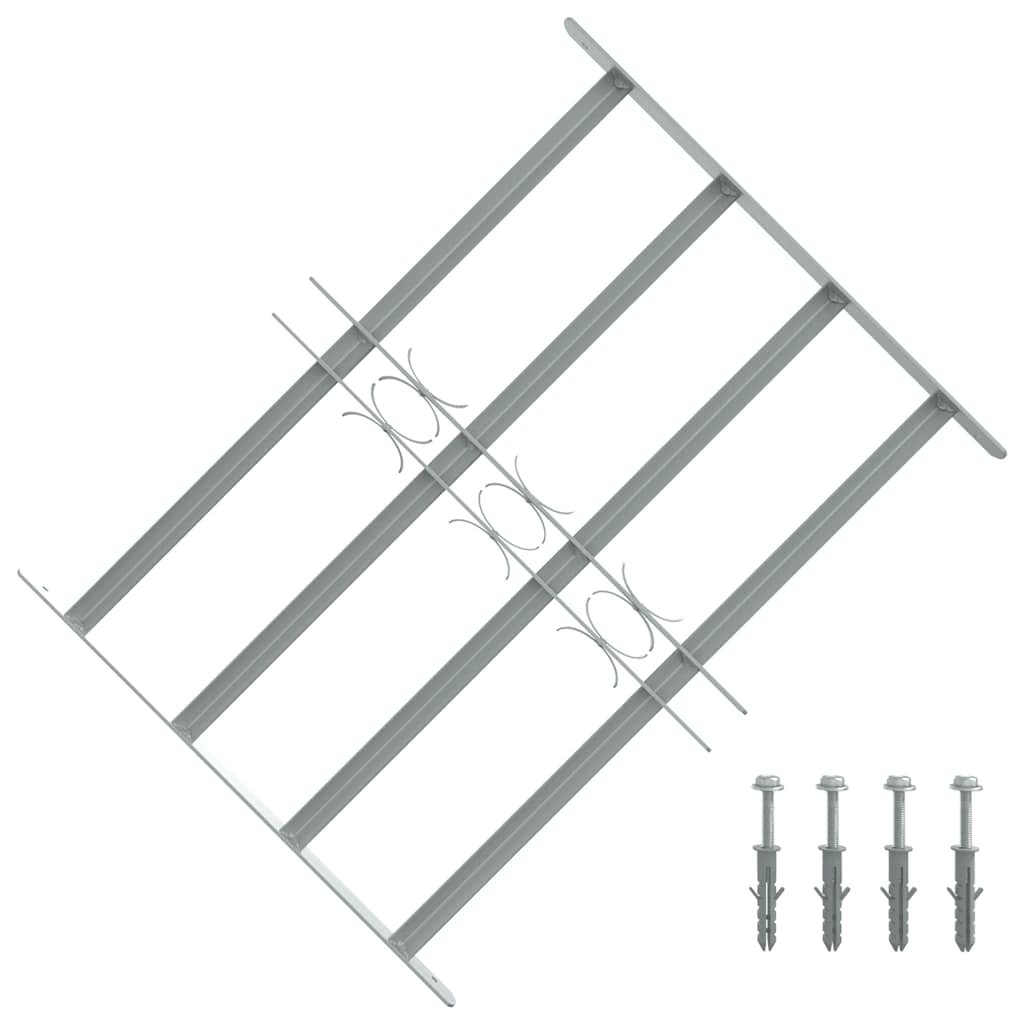 Reguliuojama apsauginė grotelė langams su 4 skersiniais, 500-650mm
