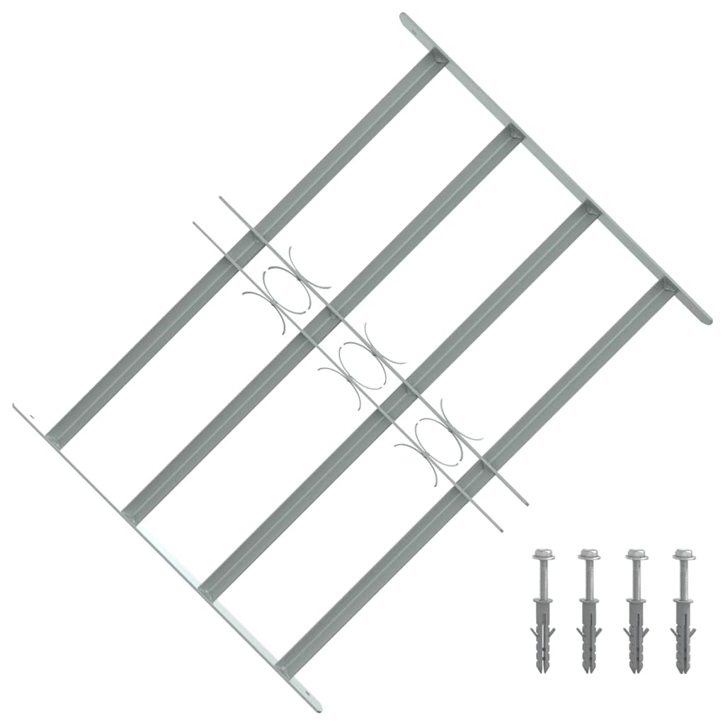 Reguliuojama apsauginė grotelė langams su 4 skersiniais, 500-650mm