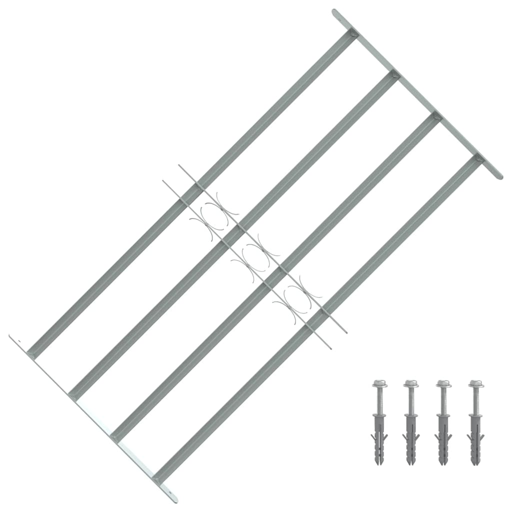 Regulējams drošības režģis logiem ar 4 šķērsstieņiem, 700-1050 mm