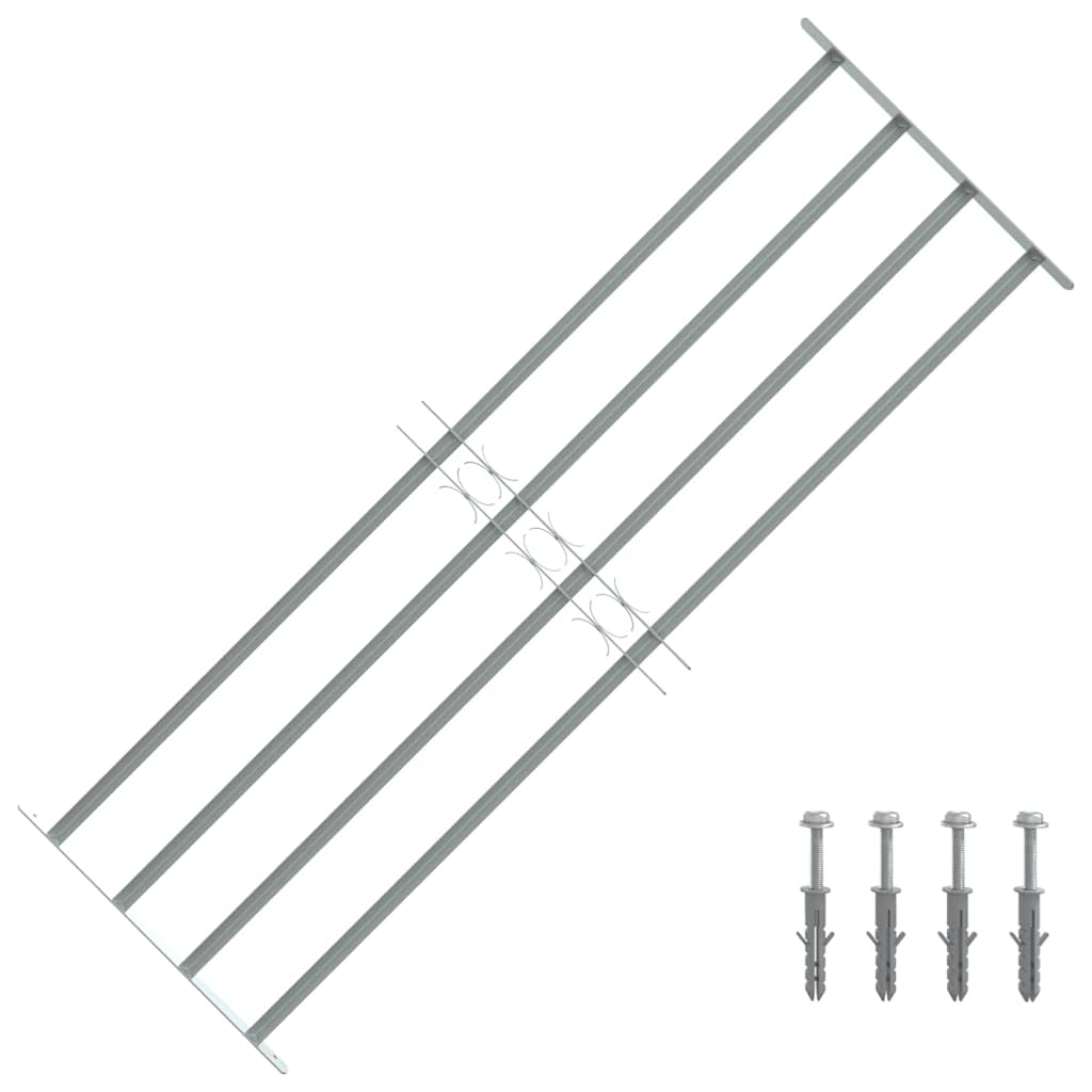 Adjustable window safety grille with 4 bars, 1000-1500mm