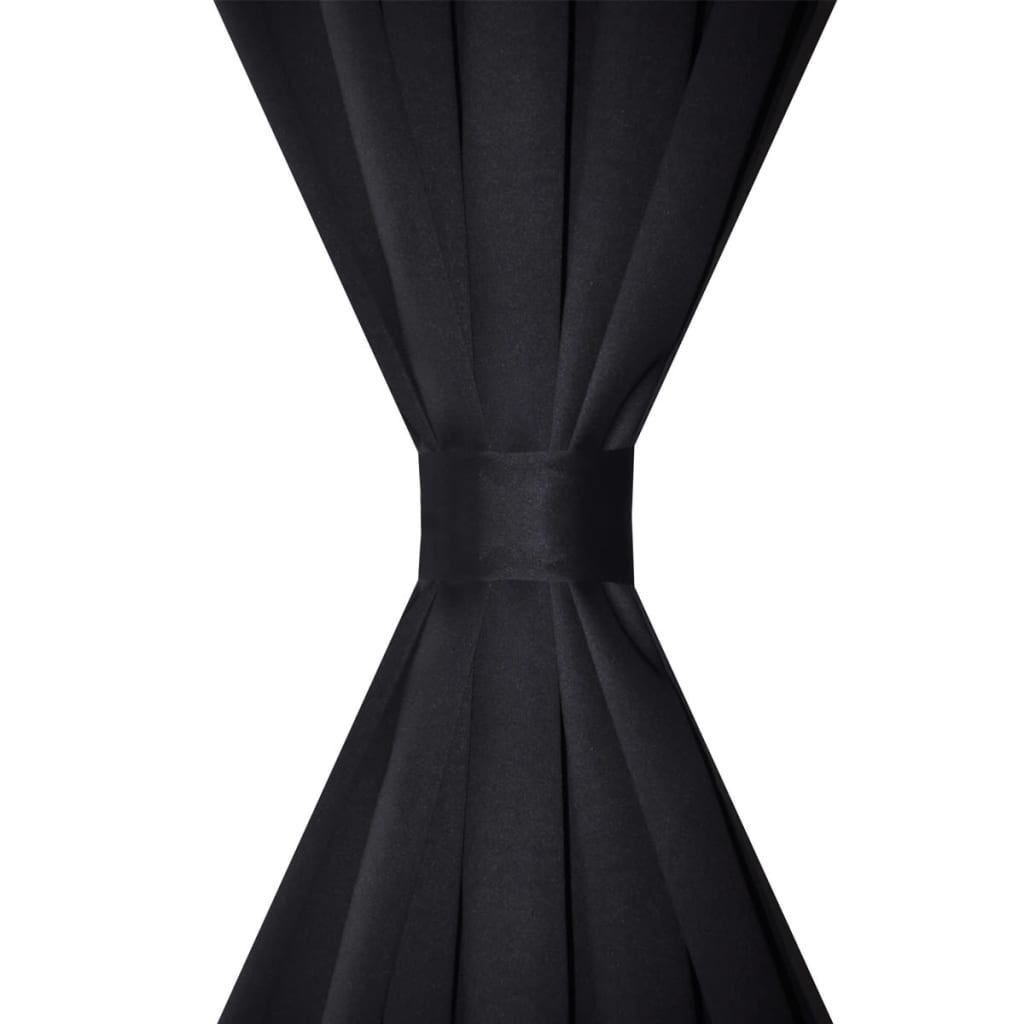 Blackout Curtain Set with 135 x 245 cm, Black