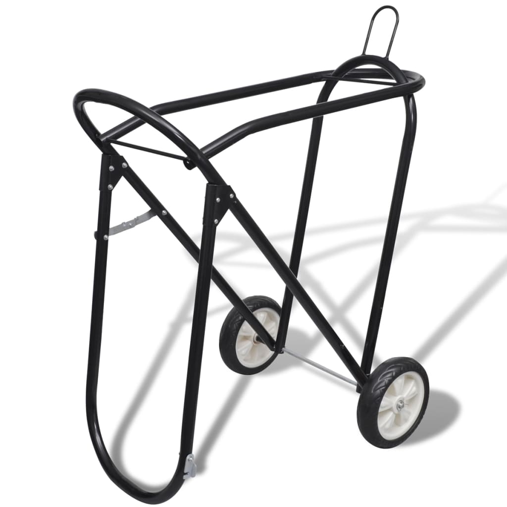 Saddle rack, metal, foldable, with wheels