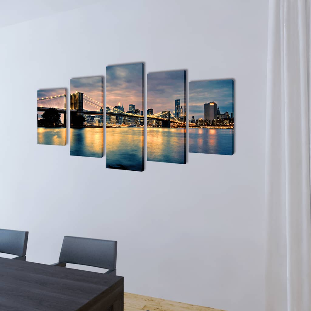 Foto glezna "Bruklina upe un tilts" uz audekla 200 x 100 cm